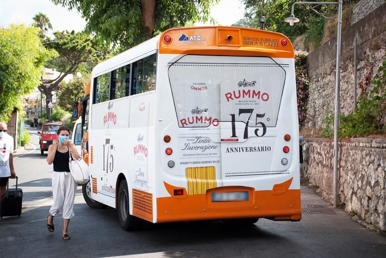 campagna pubblicitaria pasta rummo bus capri